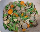 Foto langkah ke 4 dari resep Tumis Buncis Jamur Champignon.