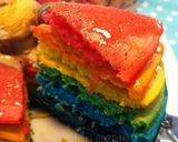 Foto langkah ke 6 dari resep Rainbow Pancakes dengan Madu dan Ice Cream.