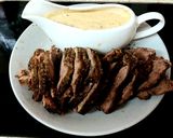A picture of step 9 of My Peppered Roast Beef with Peppercorn Sauce. 😋.