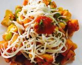 A picture of step 5 of Corn capsicum pizza bhel..!!!❤️👍.