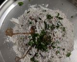 A picture of step 2 of Singhare & kuttu thepla.