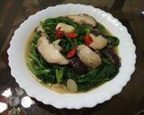 鹽麴香菇炒茼蒿(家常菜)的食譜步驟1照片