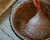 A picture of step 5 of Tiramisu, and Cocoa Sponge with plenty of Coffee Syrup.