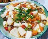 Hình bước làm 4 của món Đậu hũ tứ xuyên chay
