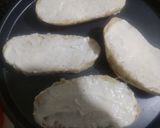 A picture of step 3 of Italian cheese bruschetta.