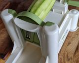 A picture of step 4 of Courgette spaghetti in cream sauce - gluten free, spiralized veg.