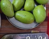 A picture of step 1 of Andhra Avakaya or Raw Mango Pickle.