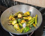 A picture of step 4 of Drumstick pumpkin sabzi.