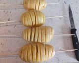 A picture of step 3 of Potato spirals.