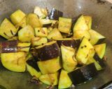 A picture of step 4 of Baingan ki Sabzi with Matar.