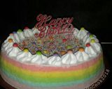 Foto langkah ke 6 dari resep Rainbow cake ekonomis ala Genika yulia.