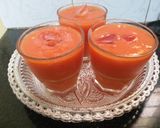 A picture of step 1 of Papaya and orange juice.