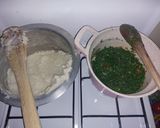 A picture of step 3 of Ugali, Eggs and Greens.