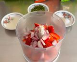A picture of step 2 of Strawberry Salsa.