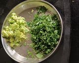 A picture of step 1 of Drumstick Leaves Amti.