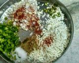 A picture of step 1 of Paneer chatai prantha.