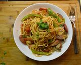 A picture of step 7 of [Midnight Diner] Simple Version of Napolitan Spaghetti.