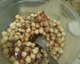 A picture of step 2 of Saucy Chana chat.