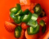A picture of step 1 of Strawberry Jalapeño Frozen Margarita.