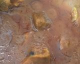 A picture of step 2 of Moong Gosht.