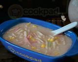 Gambar langkah 5 resipi Bubur Caca Berjagung.