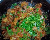 A picture of step 6 of Mutton masala fry.