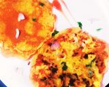 A picture of step 4 of Schezwan Besan Uttapam.