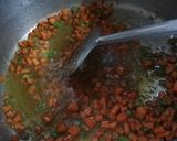 A picture of step 2 of Chicken Manchurian with egg fried rice.