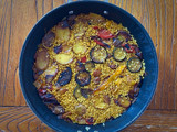Arroz exprés con verduras asadas