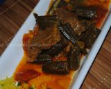 A picture of step 11 of Persian Okra stew with beef.