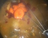 A picture of step 5 of Ogbono soup with white amala.