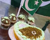 A picture of step 8 of Azadi Heart Cake💚.