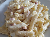 Macarrones a la carbonara sin cebolla