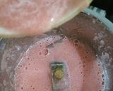 A picture of step 3 of Rose melon Shake with coconut and sabja.