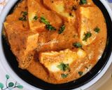 A picture of step 6 of Paneer Butter Masala (no onion, garlic).