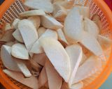 A picture of step 1 of Eggplant and King Oyster Mushrooms Stir-Fried with Basil.