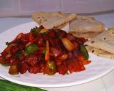 A picture of step 4 of Soyabean Chilli.