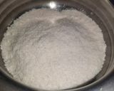 A picture of step 1 of Nariyal burfi.