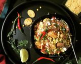 A picture of step 3 of Prawn & Sausage Bhel.