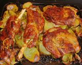 Foto del paso 7 de la receta: Paletillas de cordero con patatas, cebolla y pimiento al horno
