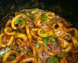 A picture of step 5 of Squid Masala Fry.