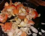 A picture of step 2 of Kadhai paneer.