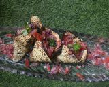 A picture of step 4 of Restaurant Style Papad Masala Cones.
