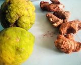 A picture of step 1 of Turmeric Ginger and lemon juice.