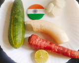 A picture of step 1 of Tri colour salad 🥗 cucumber salad 🥗😋.