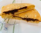 Hình bước làm 5 của món Pancake nhân Nutella