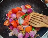 A picture of step 5 of Kadai paneer.