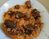 A picture of step 1 of Offals jellof rice.