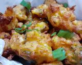 A picture of step 2 of Mexican corn fritters.
