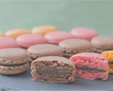 A picture of step 1 of PARISIAN MACARONS (chocolate macarons).